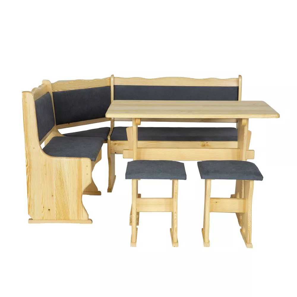 Komplekts NR111/103 Personu skaits: 5, Korpusa krāsa: priede, Elementu krāsa: pelēks, · 150 cm