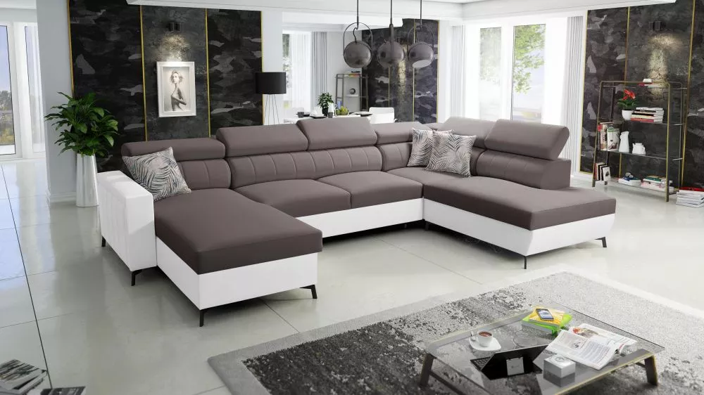 Dīvāns Baltico 6 Standard · Brūns + balts · 224 × 351 × 83 cm