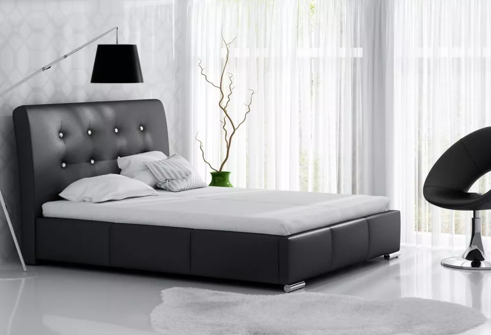 Gulta Verona standart ar stelāžu Guļamvietas platums: 200 cm, Guļamvietas garums: 200 cm, stelāžas tips: metāla, · Melns