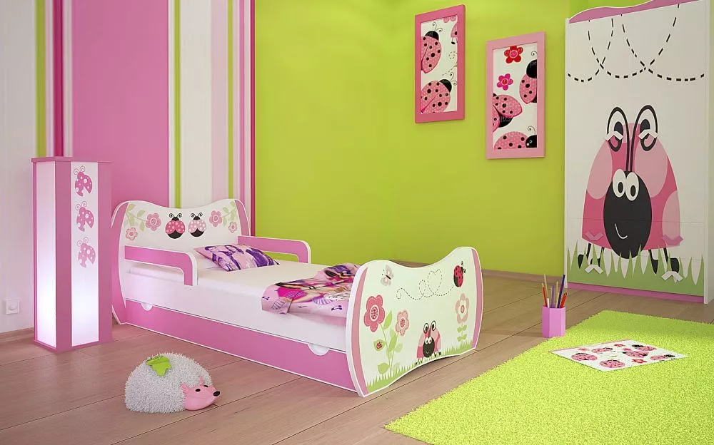 Bērnu gulta Dream L02 140x70 DM08 ar stelāžu Guļamvietas platums: 70 cm, Guļamvietas garums: 140 cm, · 94 × 144 × 71 cm