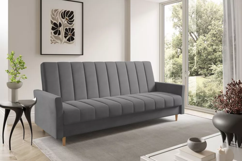 Dīvāns Sara Sofa standard · Pelēks · 90 × 227 × 93 cm