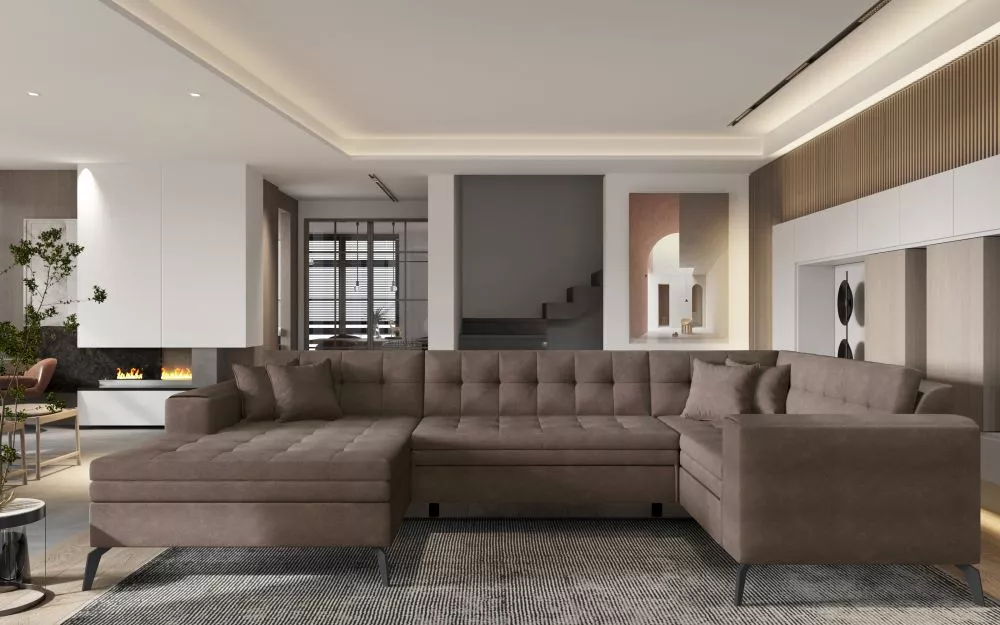 Dīvāns Montez standard · Brūns · 180 × 340 × 93 cm