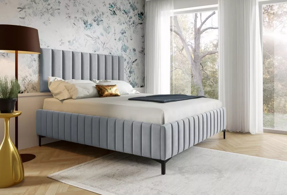 Gulta PK26 ar stelāžu Guļamvietas platums: 140 cm, Guļamvietas garums: 200 cm, stelāžas tips: metāla, · Pelēks · 150 × 2
