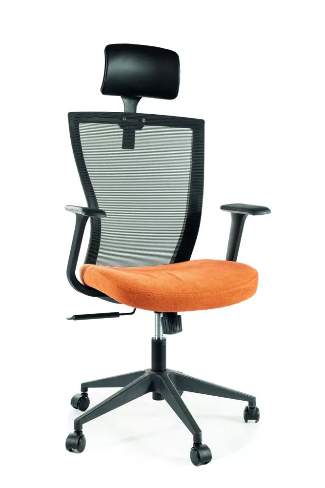 Datorkrēsls Q-328H Korpusa krāsa: oranžs, Elementu krāsa: melns, · 62 × 97 cm