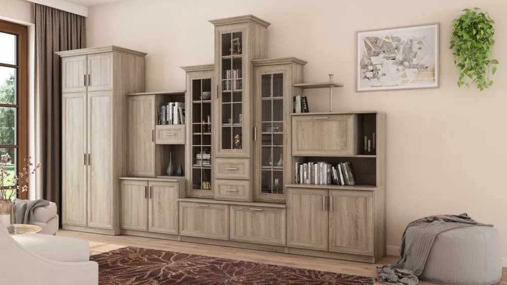 Sekcija Hades + SZ · Ozols sonoma · 360 × 50 × 220 cm