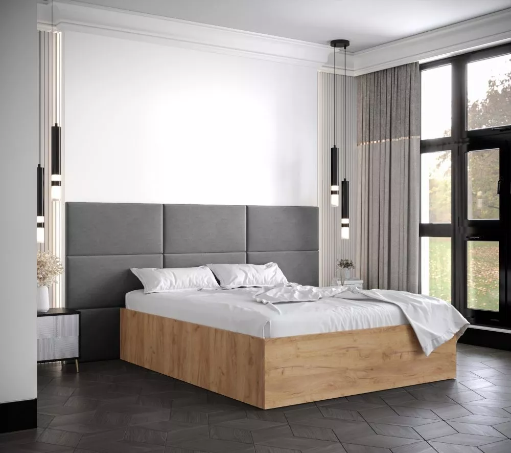Gulta Bella 2 ar stelāžu Guļamvietas platums: 160 cm, Korpusa krāsa: ozols kraft zelts, Guļamvietas garums: 200 cm, stel