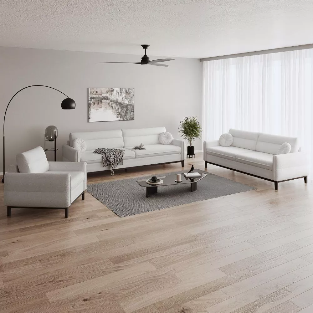 Komplekts Bellano 3S+2S+1S Raven Standard · Balts · 94 × 268 × 95 cm