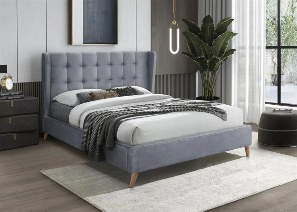 Gulta Estella ar stelāžu Guļamvietas platums: 160 cm, Guļamvietas garums: 200 cm, · Pelēks · 172 × 219 × 113 cm