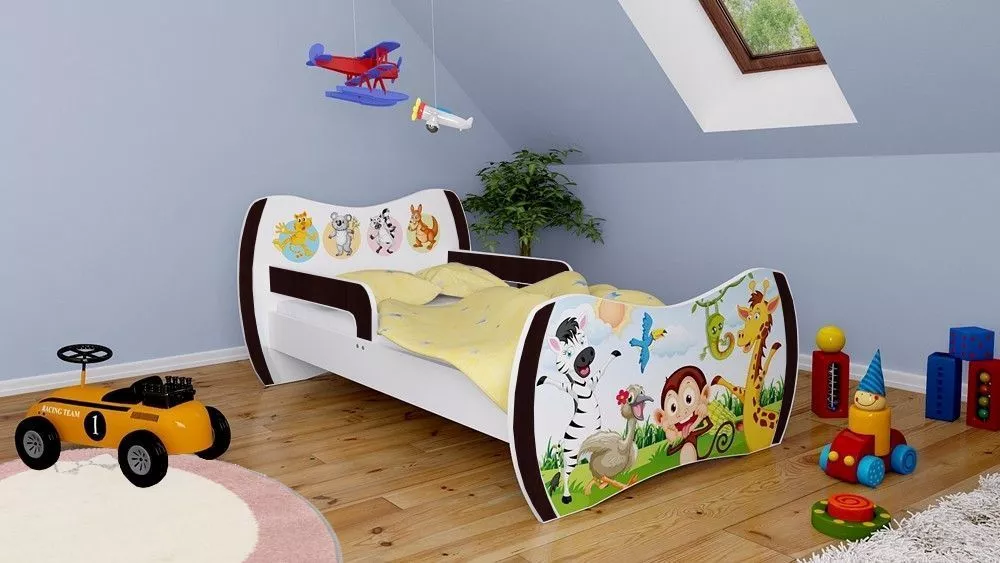 Bērnu gulta Dream L05 180x90 DM06 ar stelāžu Guļamvietas platums: 90 cm, Guļamvietas garums: 180 cm, · 114 × 184 × 71 cm