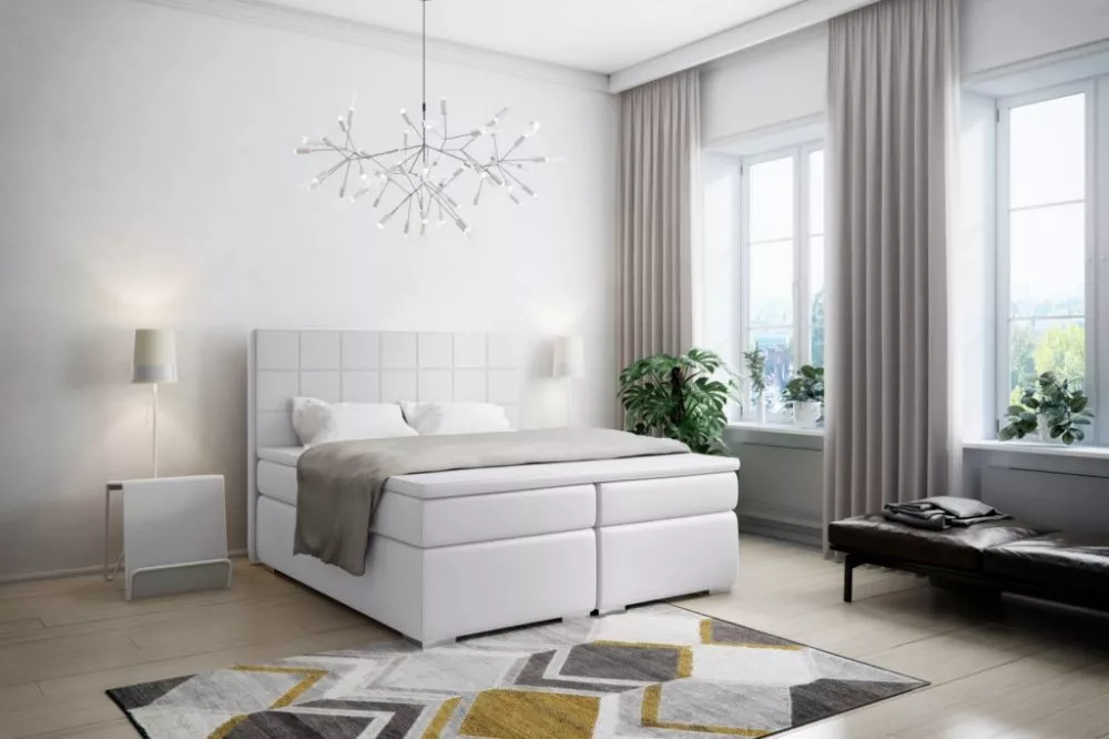 Gulta Vena Boxspring Standard Guļamvietas platums: 160 cm, Guļamvietas garums: 200 cm, · Balts · 170 × 206 × 120 cm