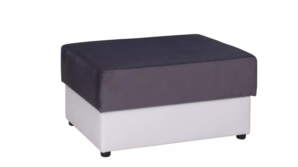 Pufs Bono P Standard Auduma numurs: Kronos 22 + Soft 17, · Grafīts + balts · 80 × 41 × 60 cm
