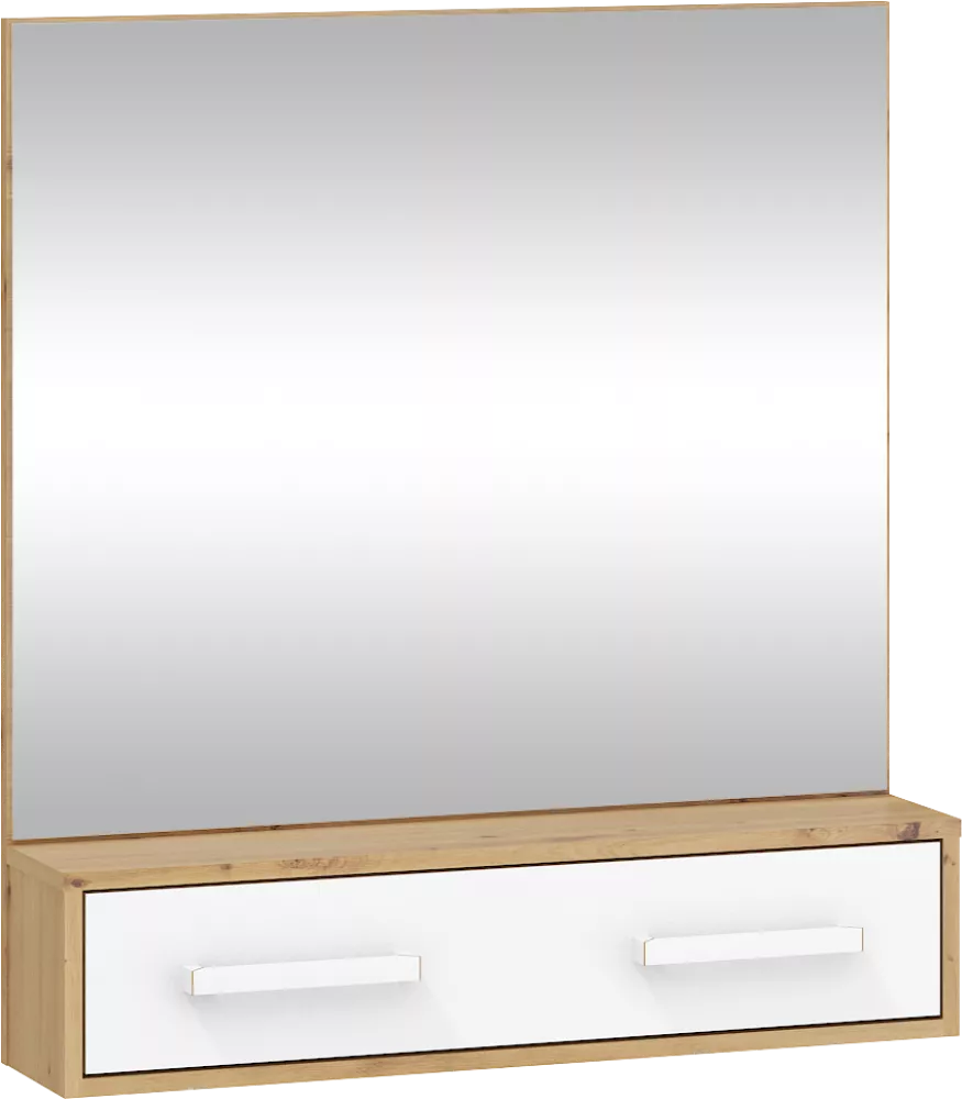 Spogulis Rio 10 · Balts + ozols artisan · 84 × 16 × 91 cm