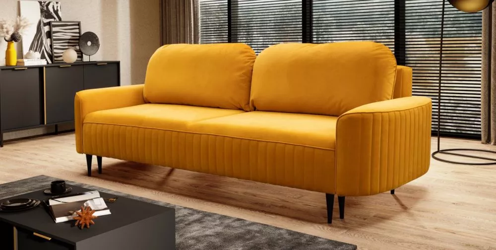 Dīvāns Vena Sofa standard · Dzeltens · 102 × 244 × 92 cm