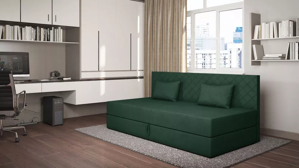 Dīvāns Ivet 2 Standard · Tumši zaļš · 97 × 200 × 90 cm