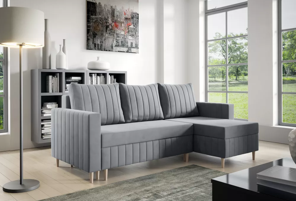Dīvāns Corner 250 standard · Pelēks · 140 × 227 × 100 cm
