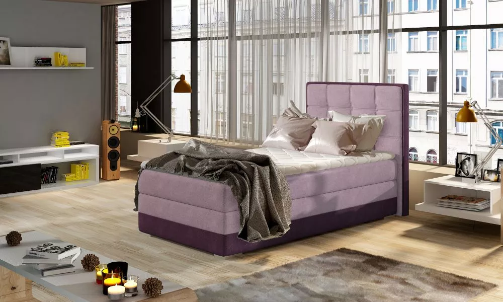 Gulta Aster 90x200 Boxspring standard Guļamvietas platums: 90 cm, Guļamvietas garums: 200 cm, · Rozā + violets · 95 × 20