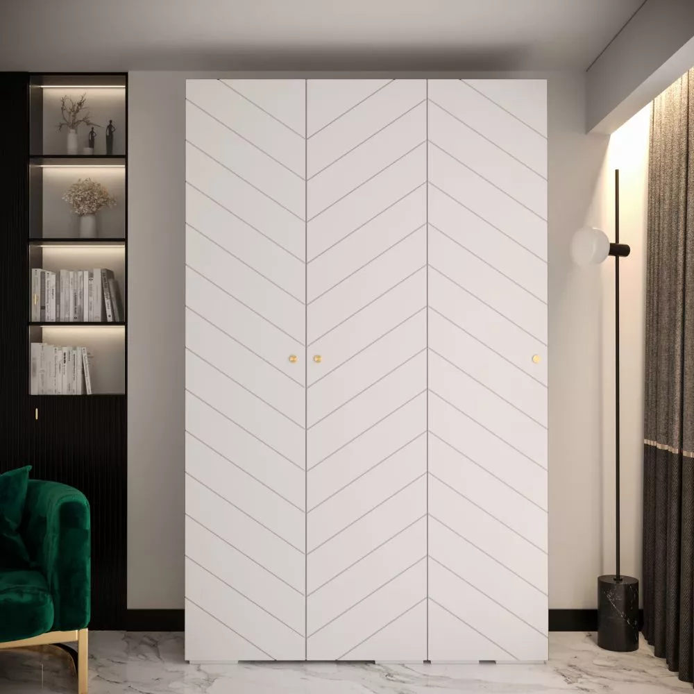 Skapis Manhattan Ryfel 4 · Balts · 150 × 47 × 236.7 cm