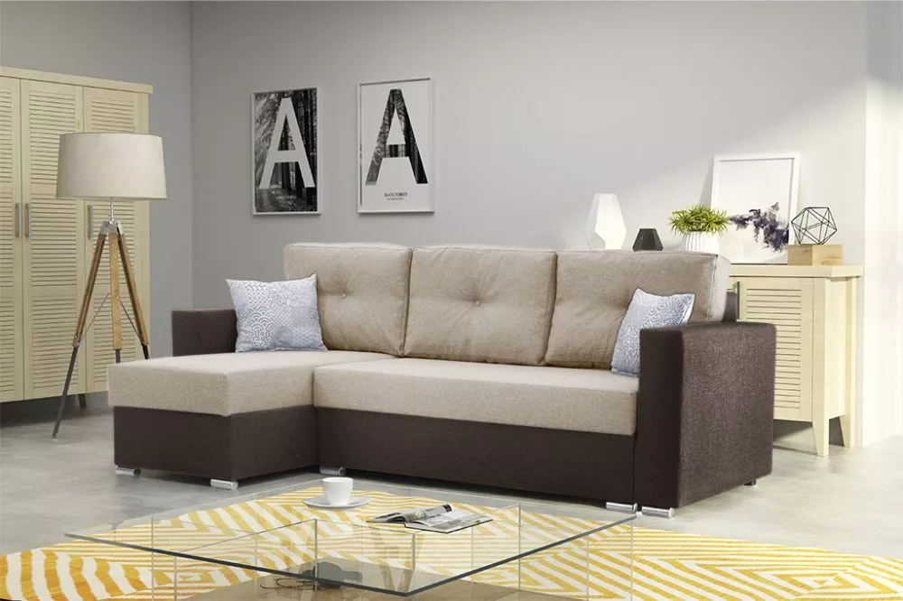 Dīvāns Corner 102 Multi standard · Bēšs + brūns · 140 × 230 × 90 cm