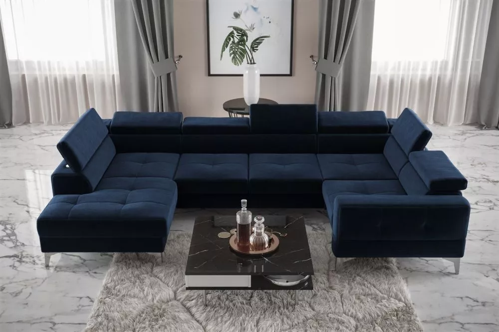 Dīvāns Toscania Max 1 standard · Zils · 185 × 350 × 78 cm