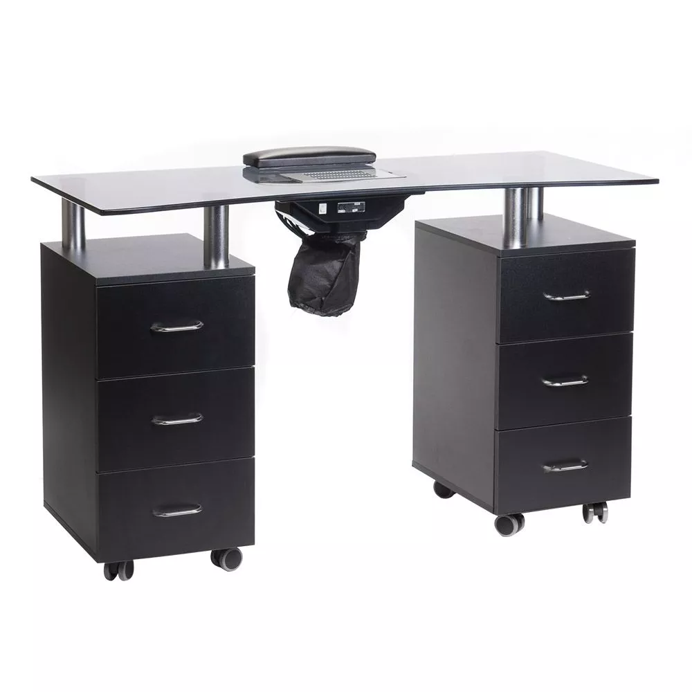 Kosmētikas galds BD-3425-1+P · Melns · 121 × 75 × 48 cm