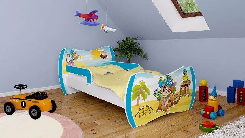 Bērnu gulta Dream L01 140x70 DM26 ar stelāžu Guļamvietas platums: 70 cm, Guļamvietas garums: 140 cm, · 94 × 144 × 71 cm