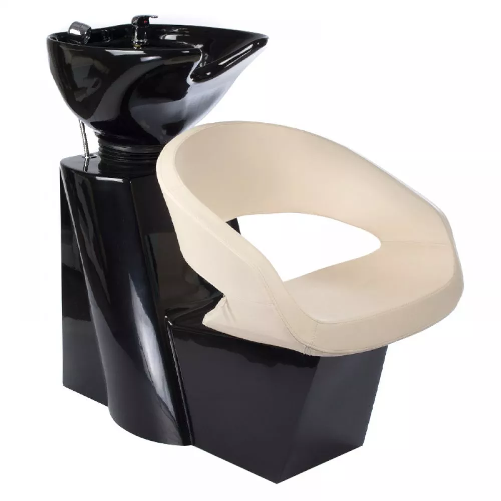 Frizieru izlietne BH-8031 Korpusa krāsa: melns, Elementu krāsa: krēma, Ar krēslu: 1, Apdares materiāls: eko āda, · 104 c