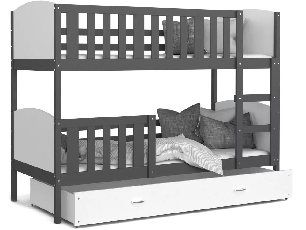 Bērnu gulta Tami MDF 90x200 ar stelāžām Guļamvietas platums: 90 cm, Guļamvietas garums: 200 cm, · 96 × 208 × 158 cm