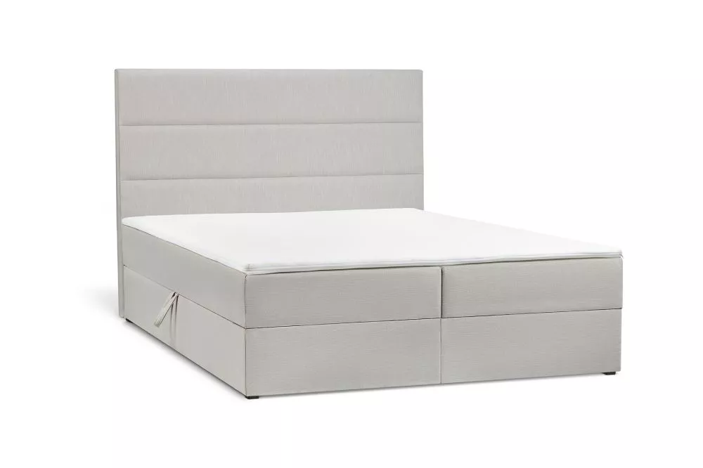 Gulta Astro Boxspring standard Guļamvietas platums: 180 cm, Guļamvietas garums: 200 cm, · Gaiši pelēks · 182 × 207 × 123