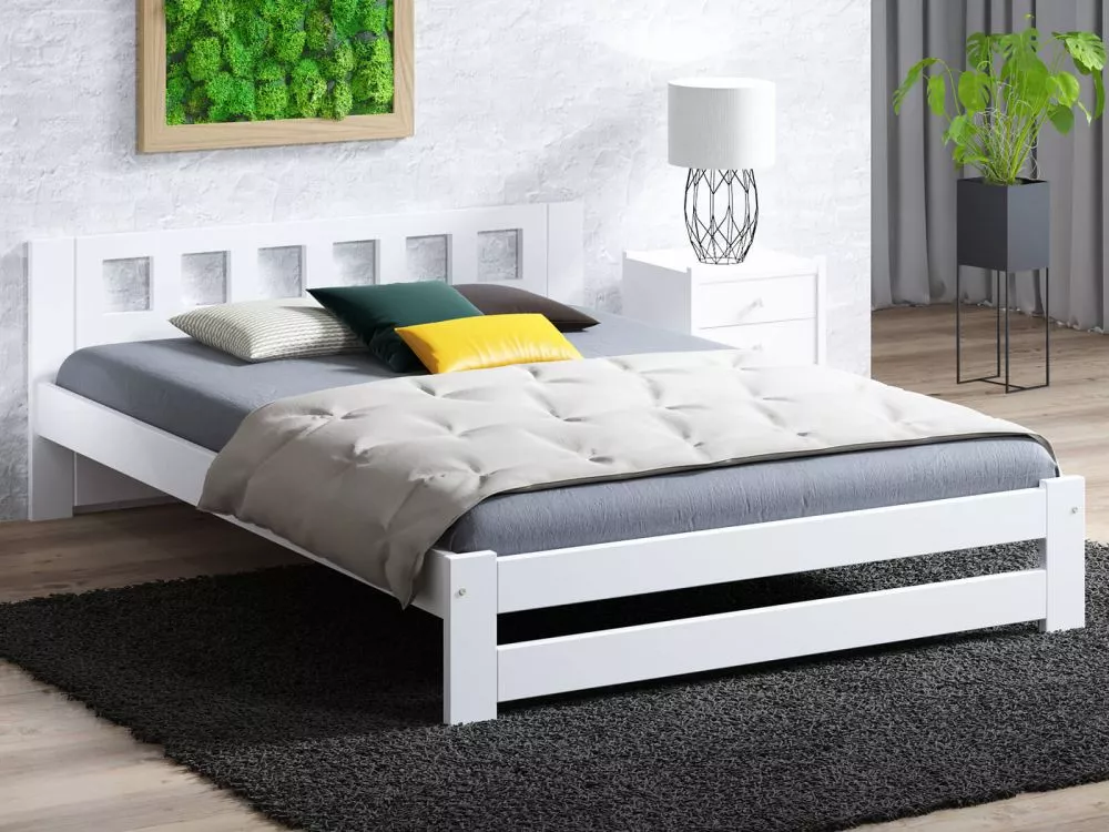 Gulta DMD-12 Magnat ar stelāžu Guļamvietas platums: 140 cm, Guļamvietas garums: 200 cm, · Balts · 148 × 206 × 65 cm