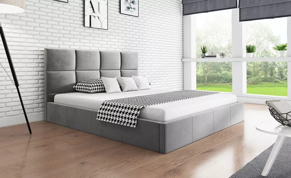 Gulta Slim 1 standard ar stelāžu Guļamvietas platums: 120 cm, Guļamvietas garums: 200 cm, stelāžas tips: koka, · Pelēks 