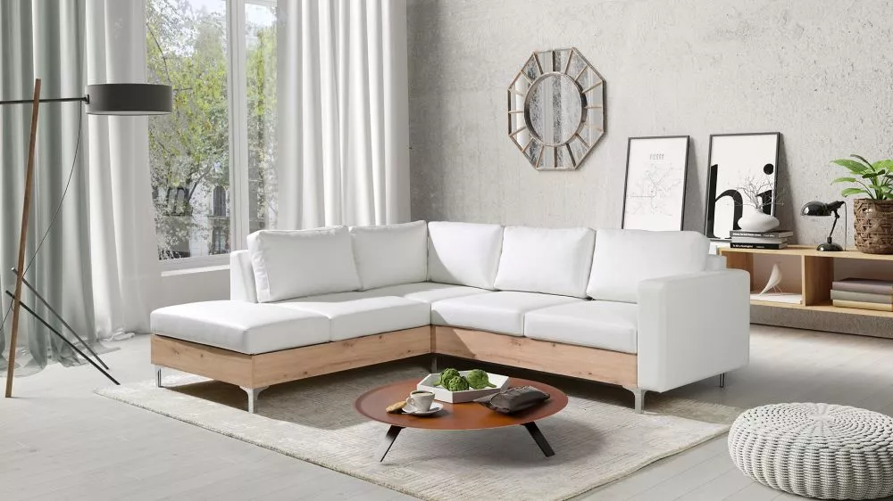 Dīvāns Orlando Artisan Standard · Balts · 212 × 235 × 85 cm