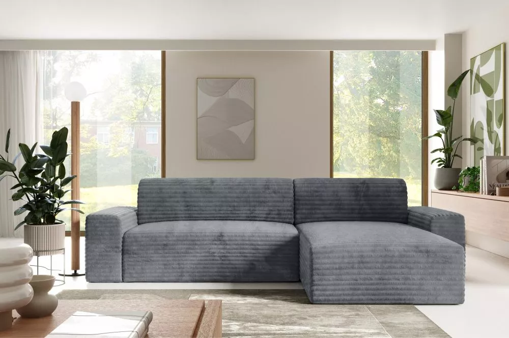 Dīvāns Vivaio L standard · Pelēks · 185 × 300 × 82 cm