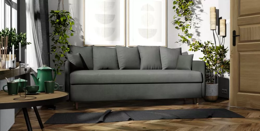 Dīvāns Grey Sofa standard · Grafīts · 85 × 206 × 100 cm
