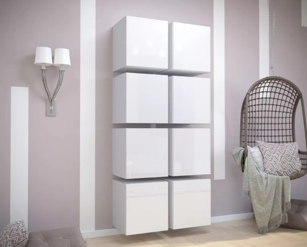 Sekcija Exclusive 10 gloss · Balts · 79 × 35 × 175 cm
