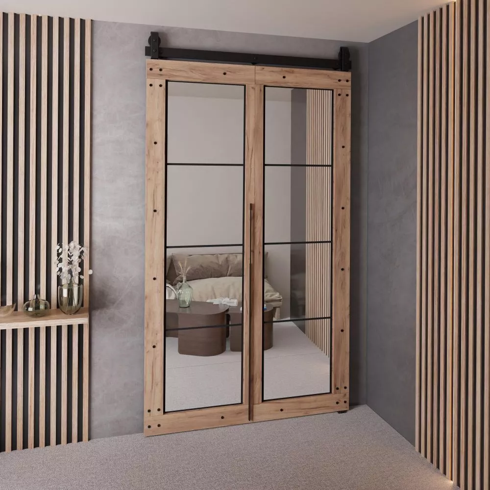 Bīdāmās durvis Qudio Loft-6 · Ozols craft zelts · 106 × 205 cm