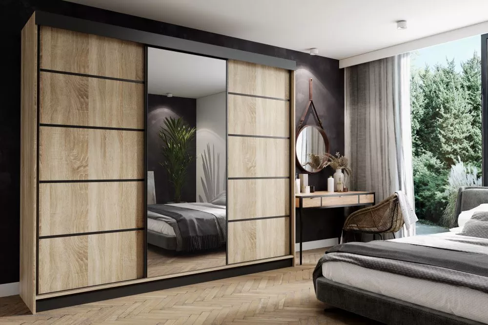Skapis Amo · Ozols sonoma · 250 × 62 × 200 cm