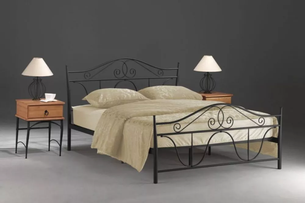 Gulta Denver ar stelāžu Guļamvietas platums: 160 cm, Guļamvietas garums: 200 cm, · Melna · 167 × 208 × 109 cm