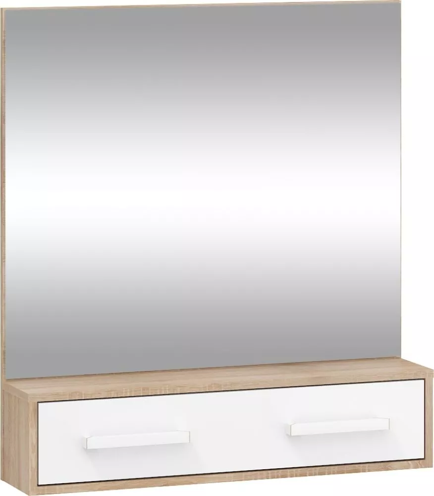 Spogulis Rio 10 · Ozols (sonoma) + Balts · 84 × 16 × 91 cm