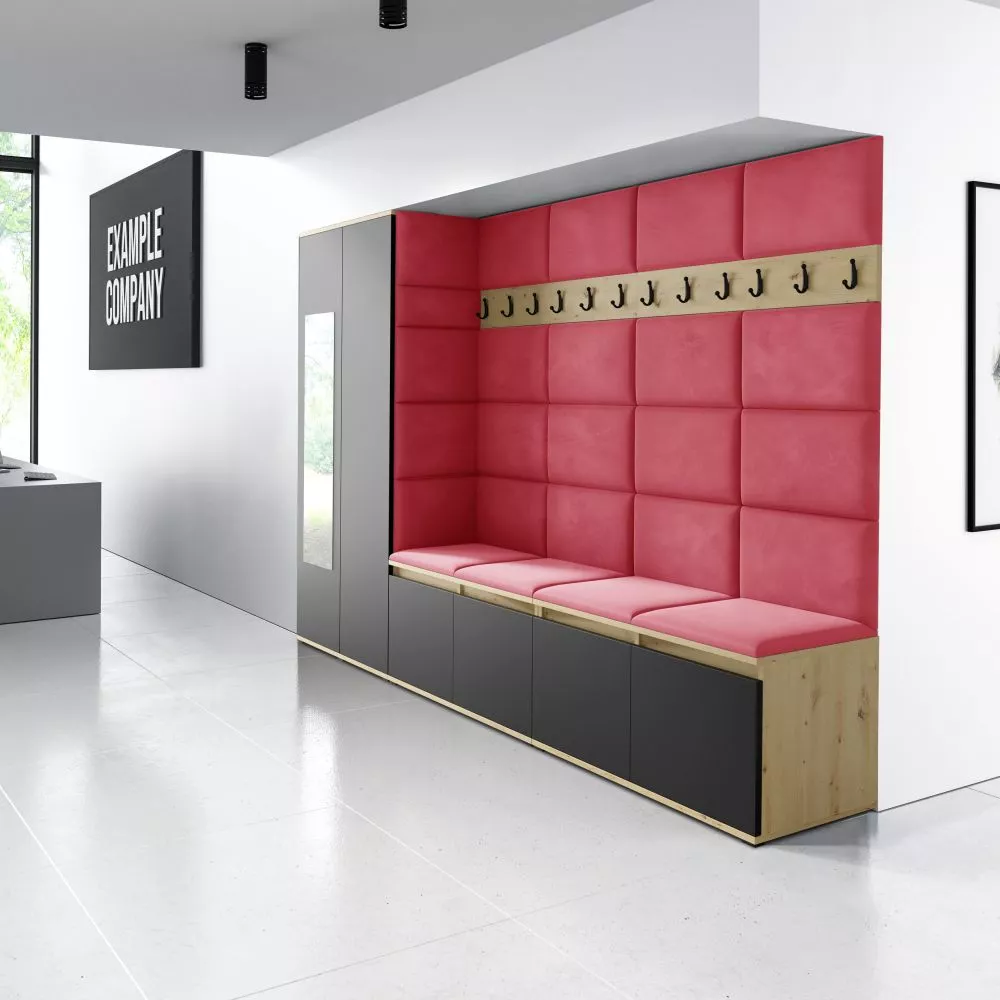 Apavu plaukts Emi 9 Trinity Korpusa krāsa: ozols artisan + melns, · 290 × 185 × 40 cm