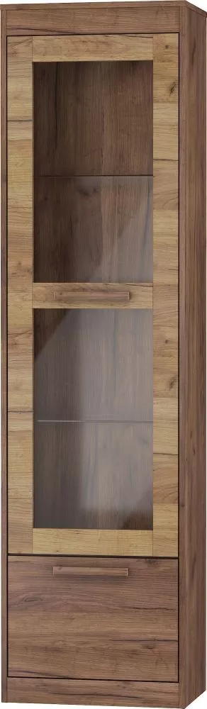 Grāmatu skapis Maximus MXS 43 · Tobaco ozolos + zelta ozols · 52 × 33.4 × 193 cm