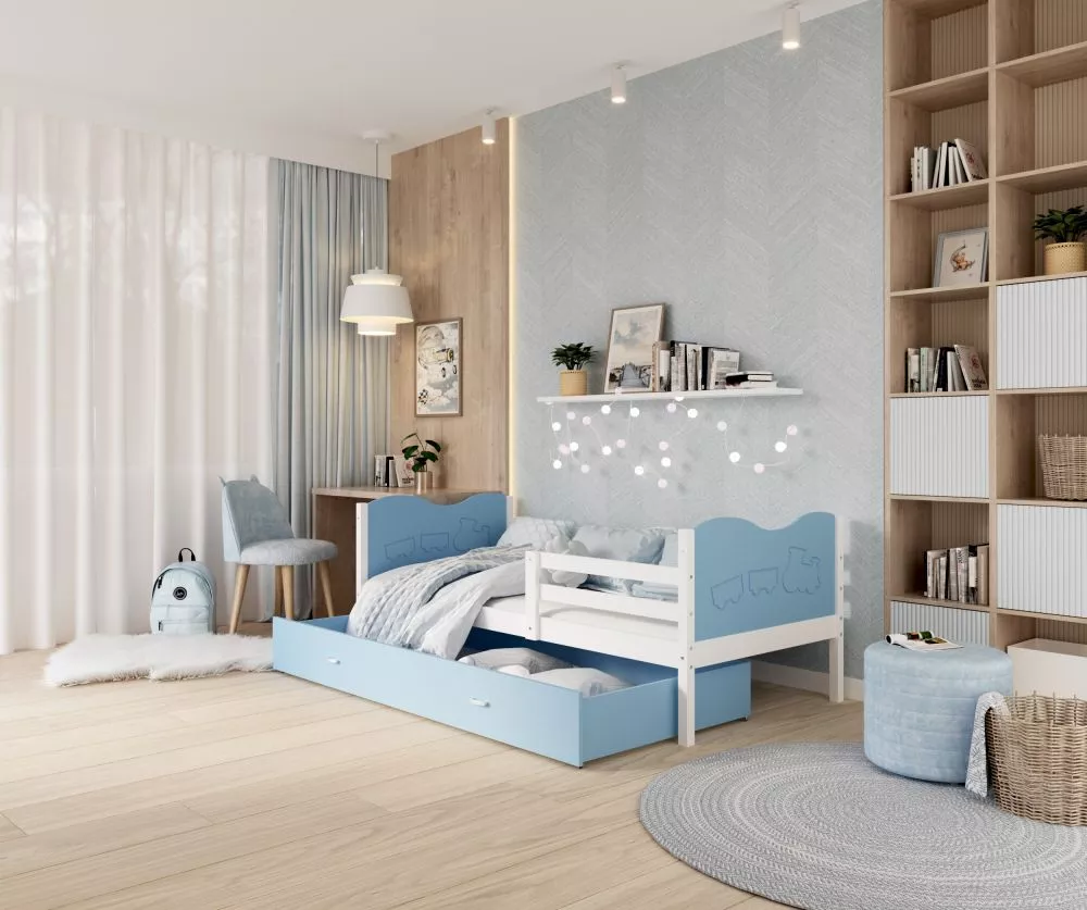 Bērnu gulta Max P MDF 80x160 ar stelāžu Guļamvietas platums: 80 cm, Guļamvietas garums: 160 cm, · 86 × 168 × 74 cm