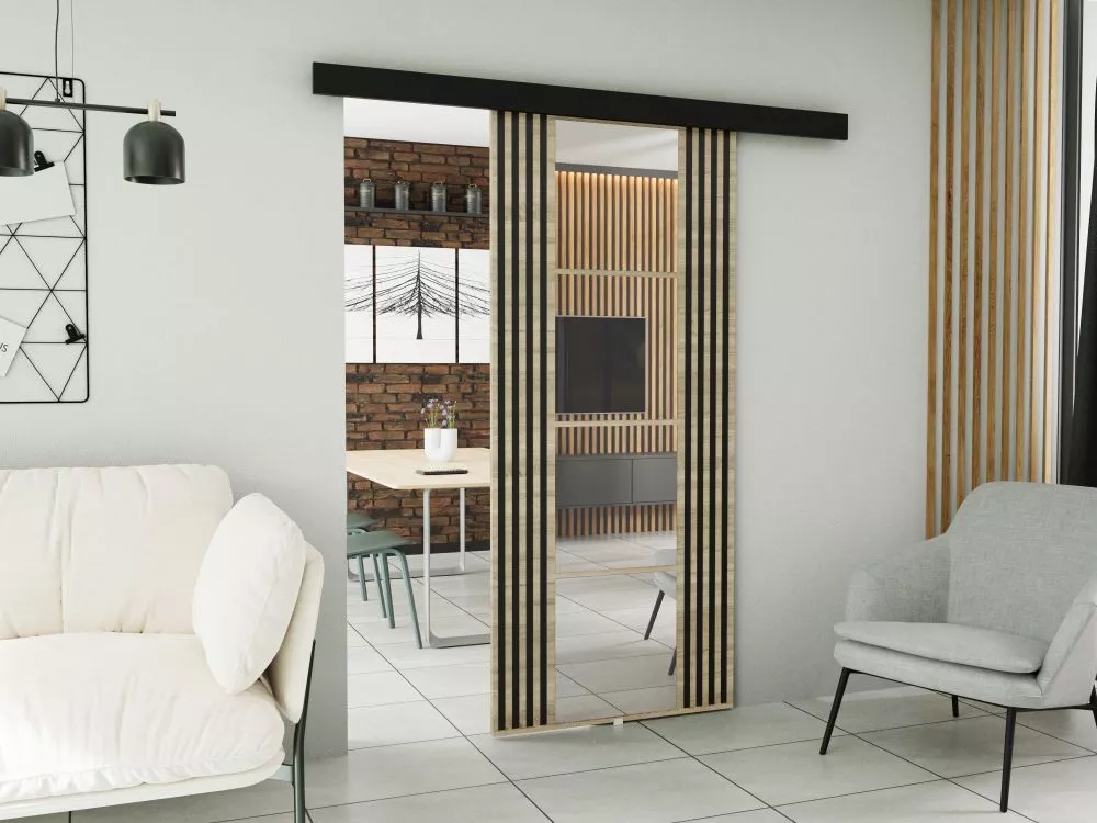 Bīdāmās durvis Empi Mirror · Sonoma · 96 × 205 cm