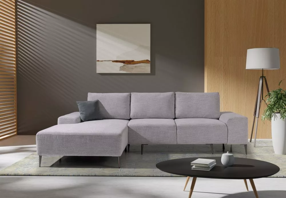 Dīvāns Pulia Standard · Gaiši pelēks · 172 × 286 × 92 cm