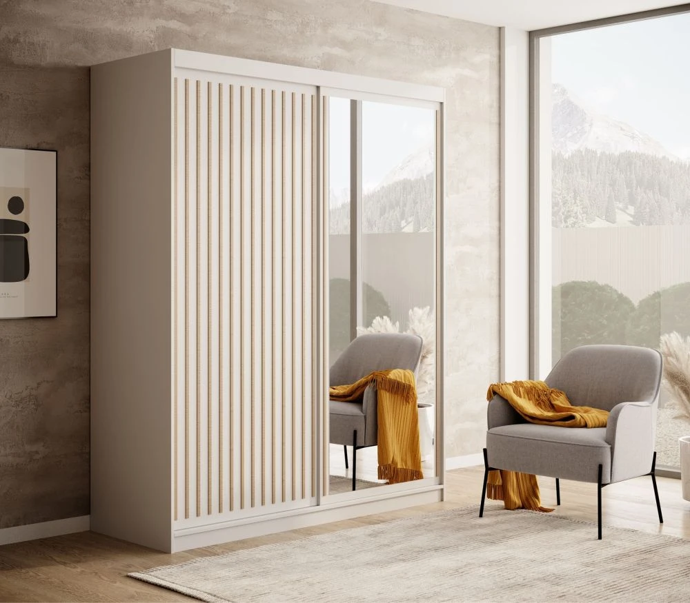 Skapis Delia · Balts · 160 × 60 × 205 cm