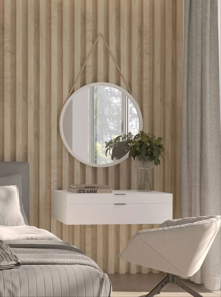 Spogulis Grace Circle S · Balts · 2 cm