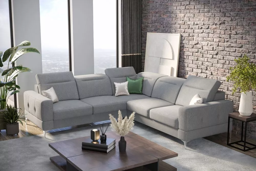 Dīvāns Malibu Max standard · Pelēks · 250 × 250 × 90 cm