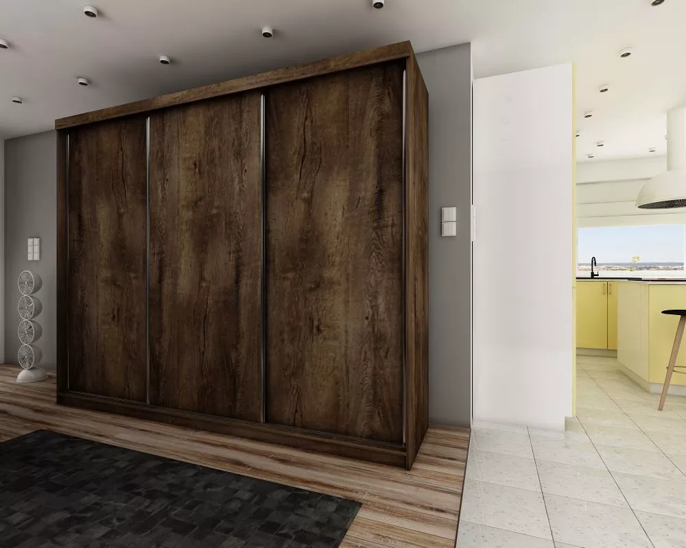 Skapis Top 25 ar LED · Tumšais osis · 250 × 62 × 200 cm