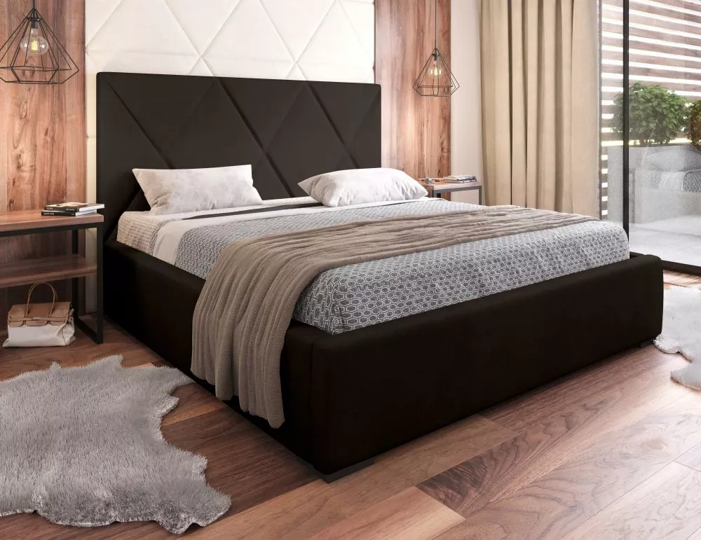 Gulta Vegas 05 Standard ar stelāžu Guļamvietas platums: 160 cm, Guļamvietas garums: 200 cm, stelāžas tips: koka, · Tumši
