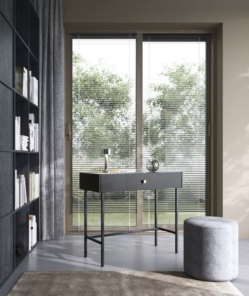 Kosmētikas galds Diva T · Melns · 93.2 × 79 × 39 cm