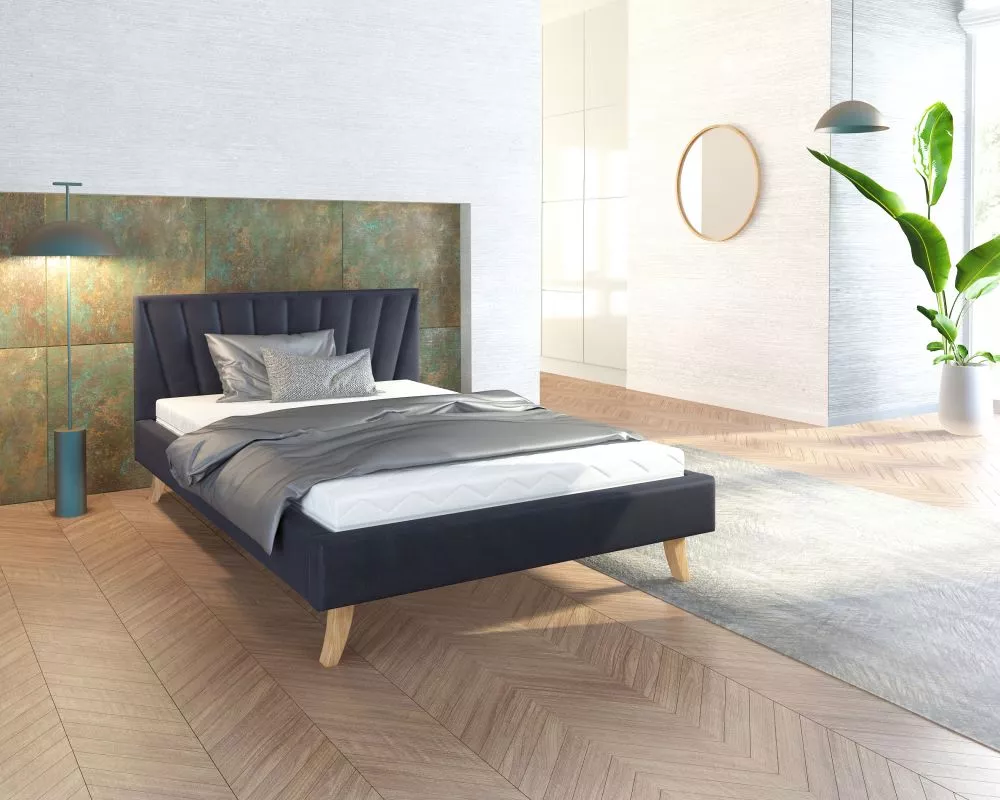 Gulta Heaven Comfort Standard ar stelāžu Guļamvietas platums: 120 cm, Guļamvietas garums: 200 cm, · Melns · 133 × 212 × 